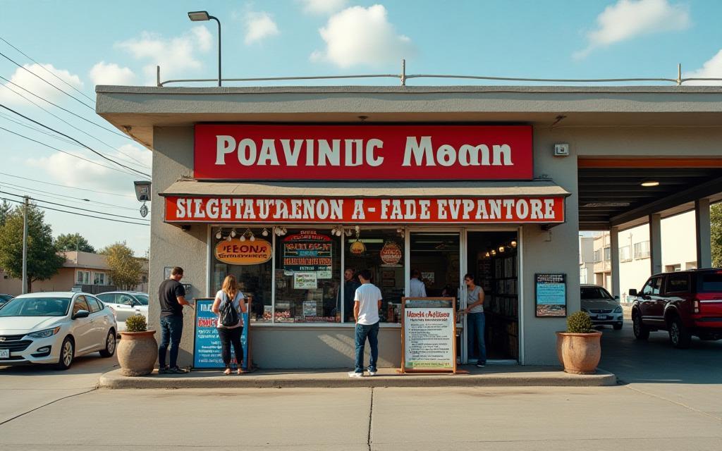 Stazione di servizio che vende vignette